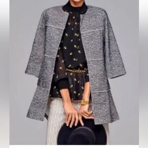 (A5) Cabi Black and white tweed coat, size L Style No. 5299